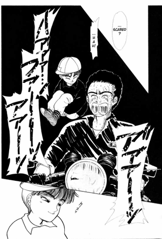Rin Kobayashi, using telekinesis to float next to a person he is threatening